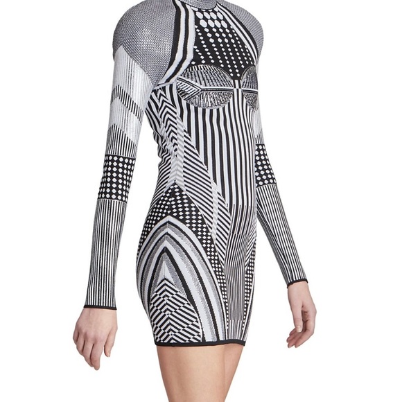 Balmain Jacquard-Knit Pattern Minidress - Picture 5 of 6